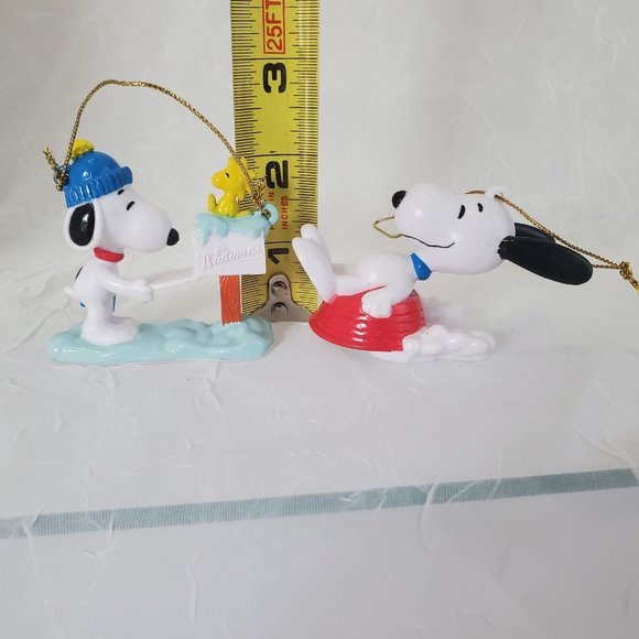Lot of 2 Peanuts UFS Snoopy Woodstock Christmas Ornaments post box dog dish sled - Picture 12 of 12